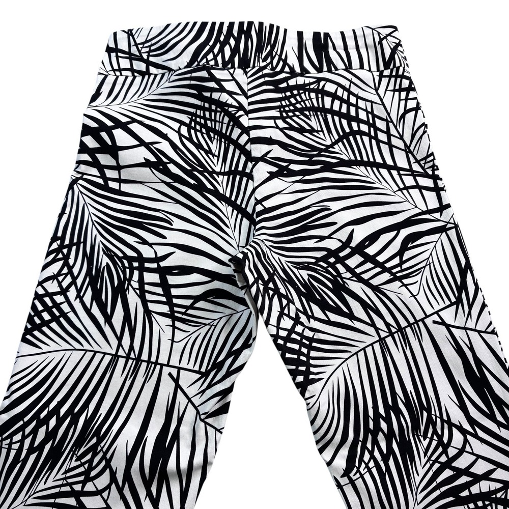 Estelle and Finn Black White Ankle Trousers Women's Size 6 Palm Print Made in NY - Picture 12 of 16